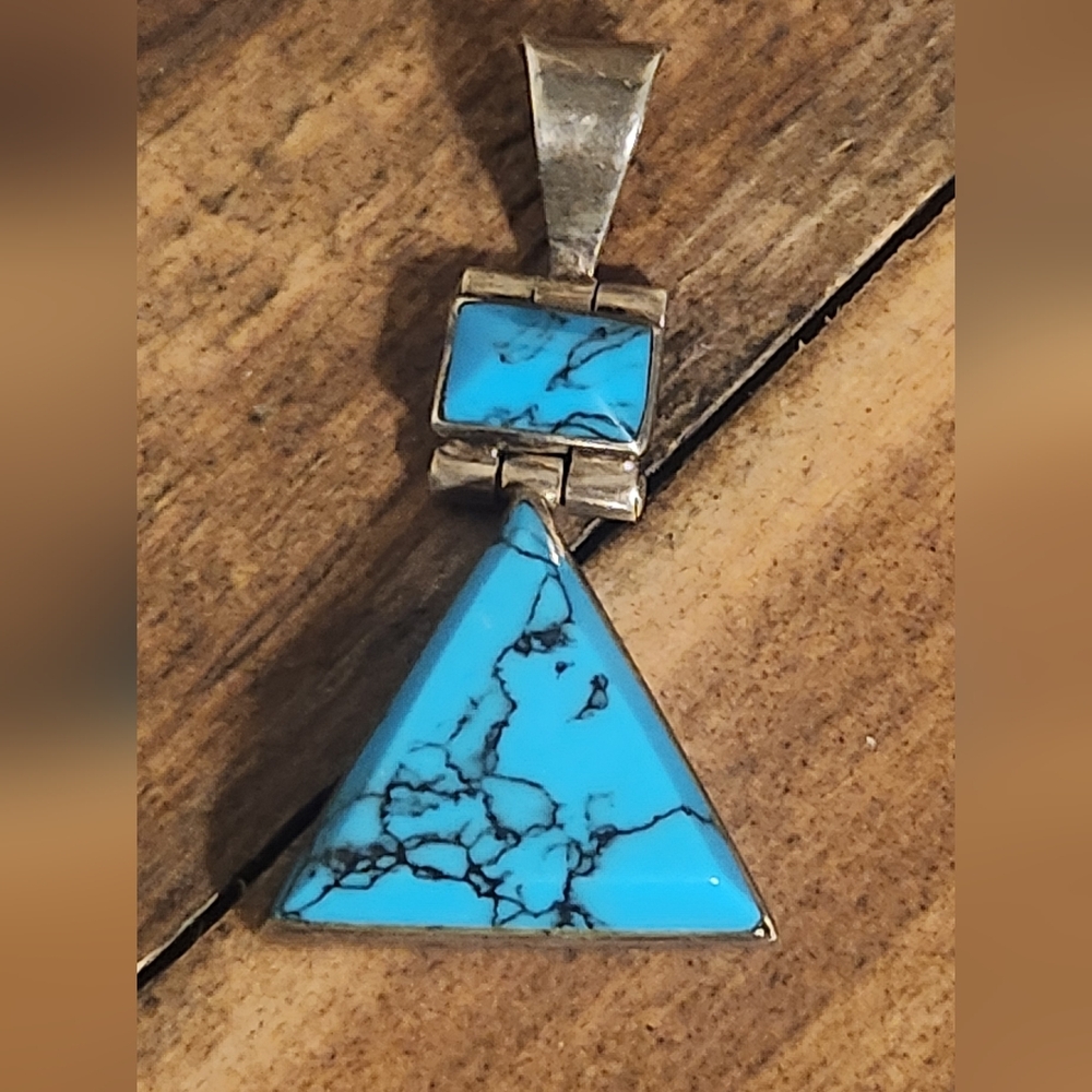 Authentic Turquoise & Sterling Silver Pendant
